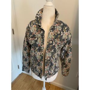 Lucky brand jacket floral print size medium jean jacket